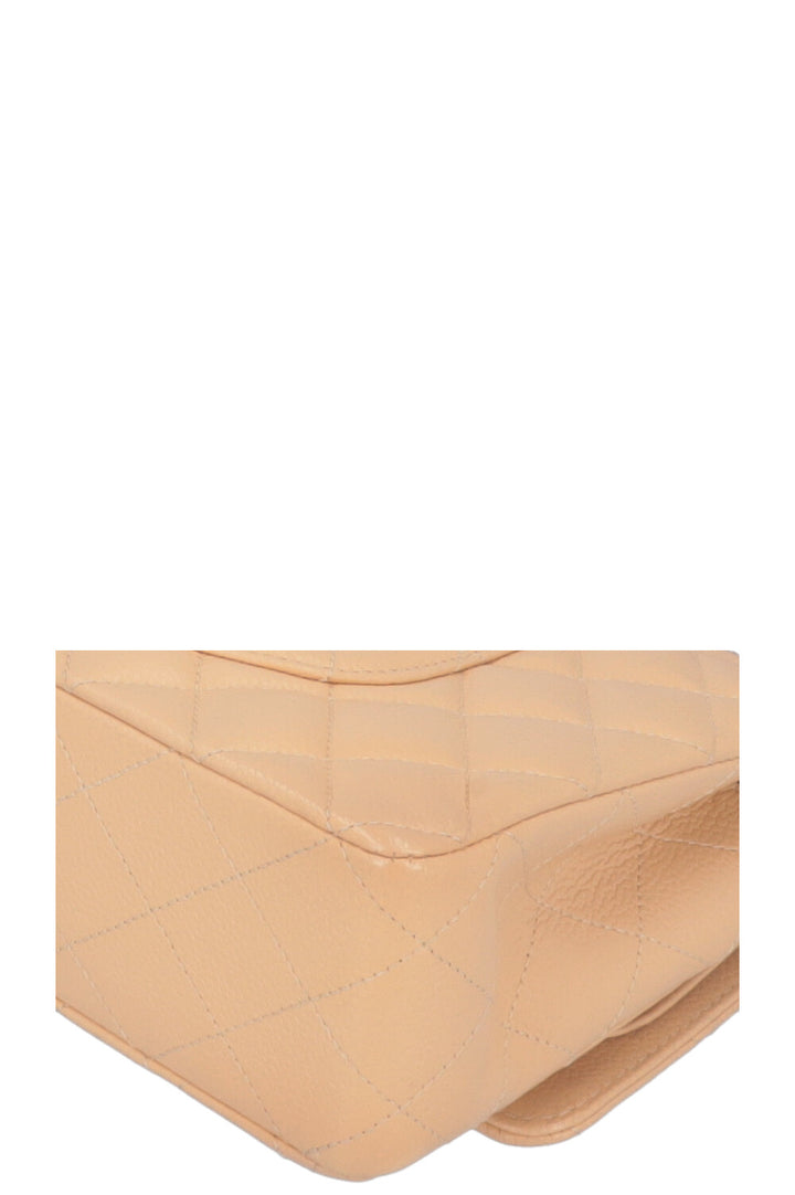 CHANEL Medium Double Flap Bag Caviar Beige