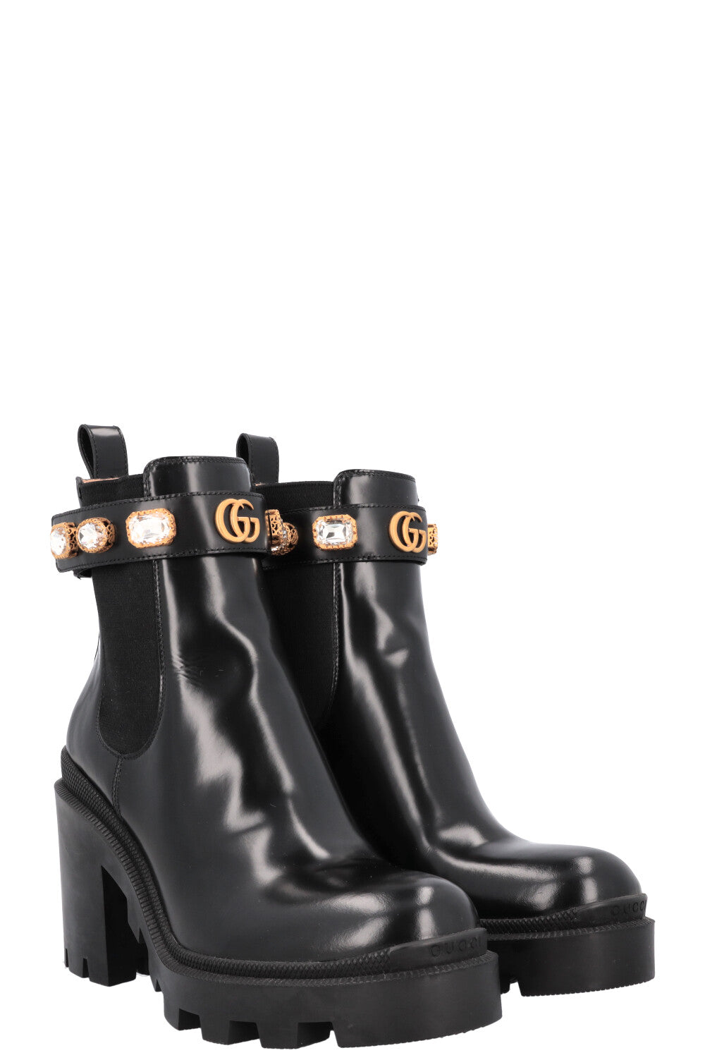 GUCCI Bottes Cristal Cuir Noir – REAWAKE