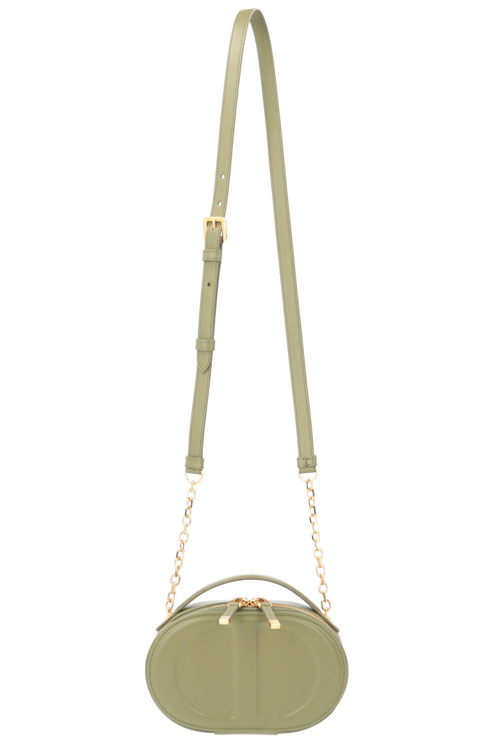CHRISTIAN DIOR CD Signature Oval Camera Bag Leather Olive – REAWAKE