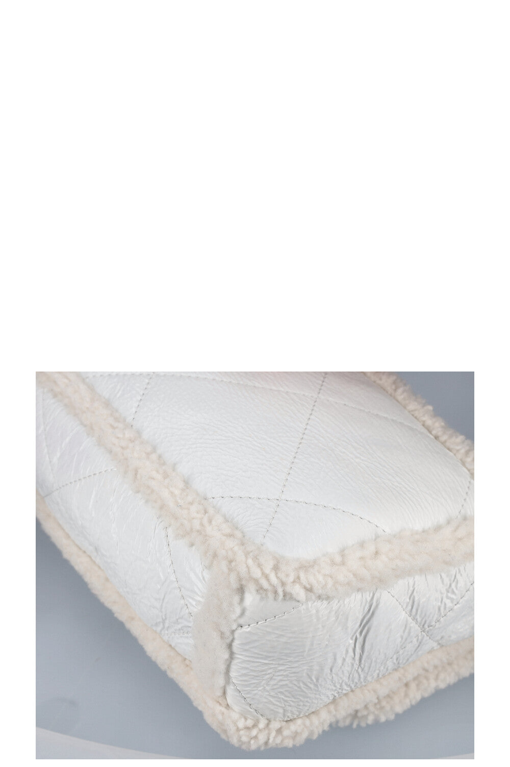 CHANEL 19 Bag White Shearling
