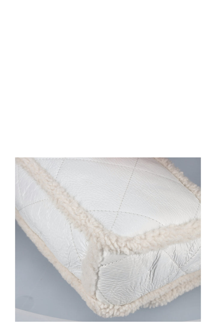 CHANEL 19 Bag White Shearling