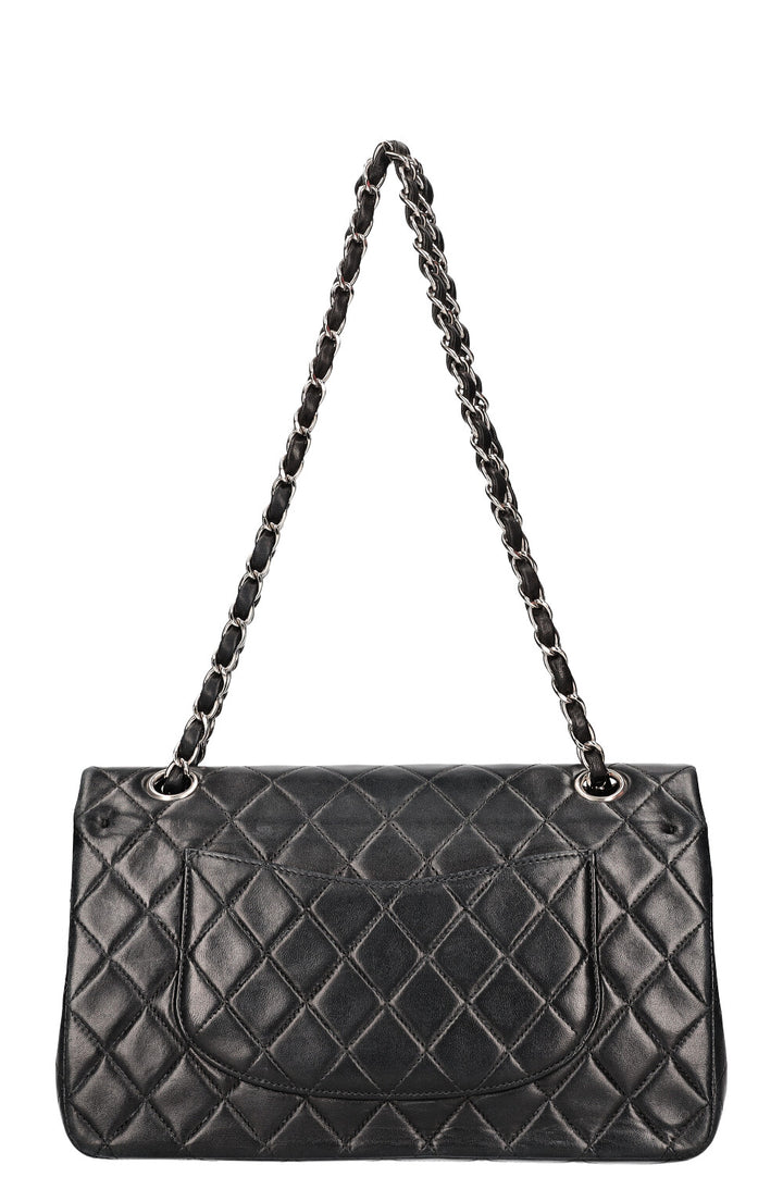 CHANEL Double Flap Bag Medium Black Silver