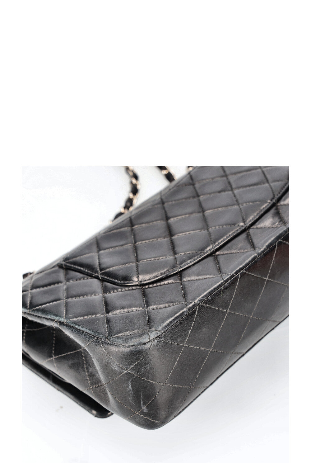 CHANEL Double Flap Bag Medium Black Silver
