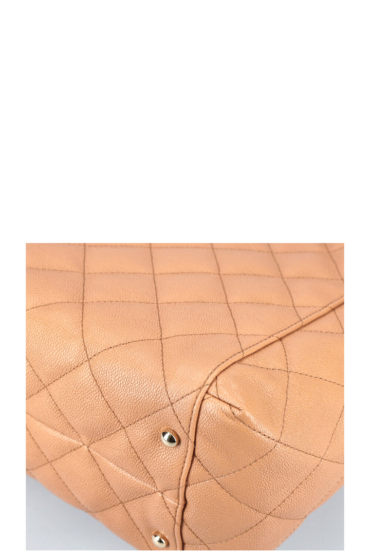 CHANEL Classic CC Shopping Tote Caviar Caramel