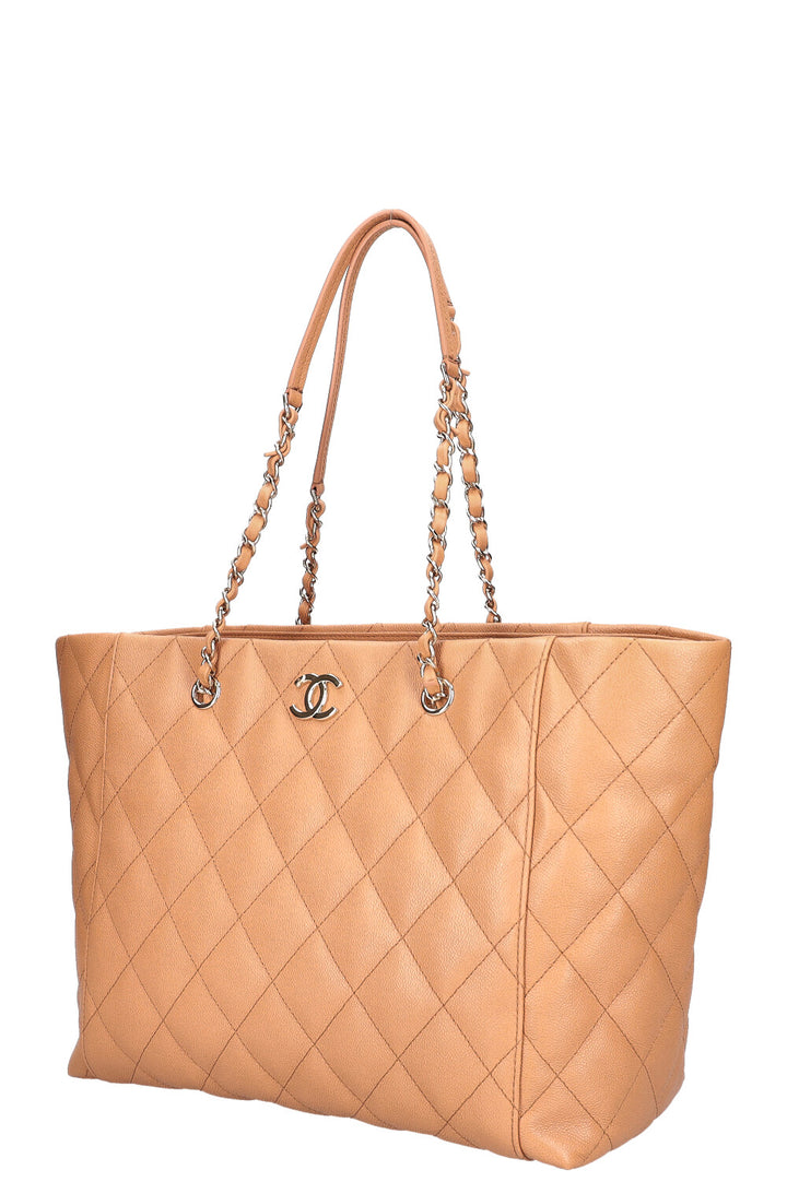 CHANEL Classic CC Shopping Tote Caviar Caramel