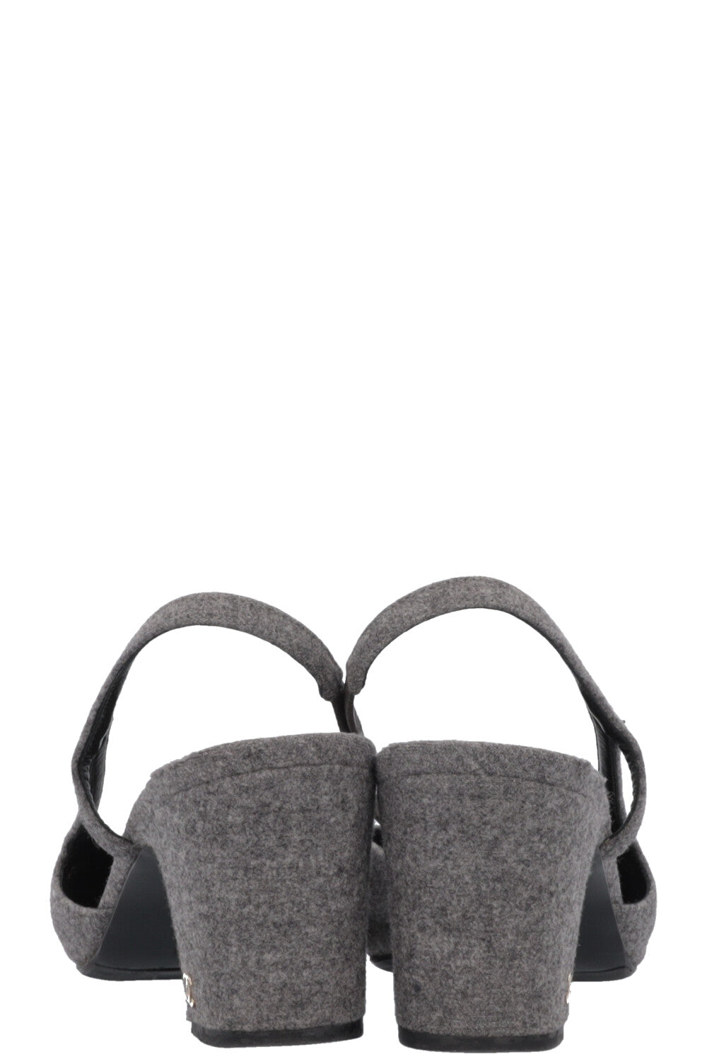 CHANEL Classic Slingback Heels Grey Black