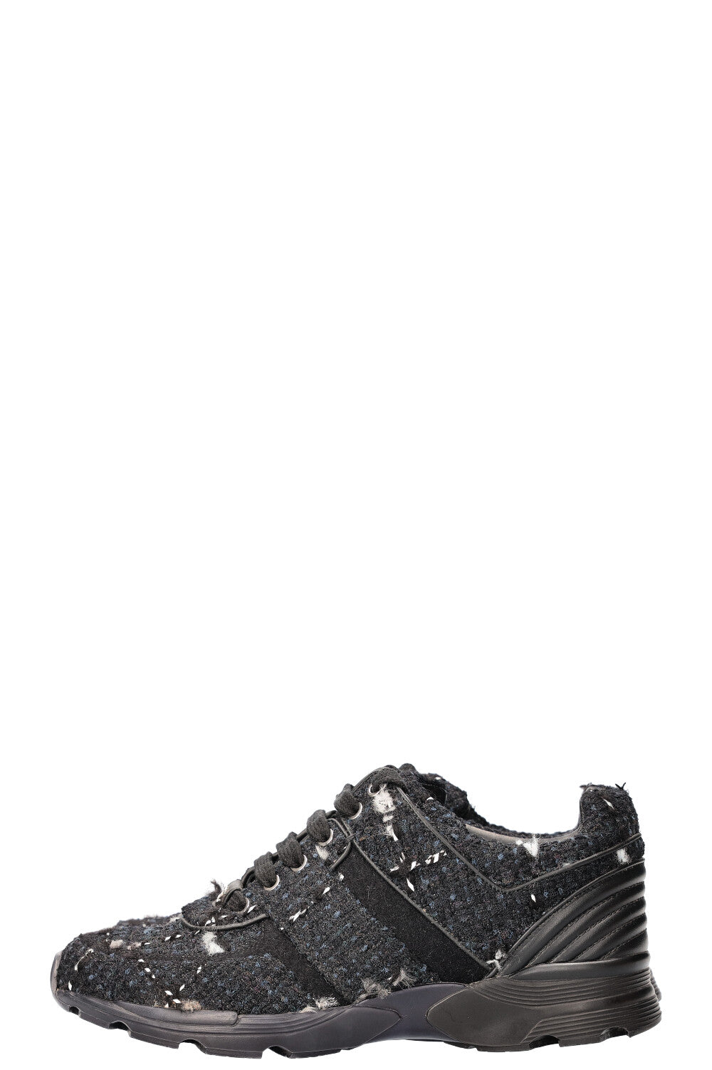 CHANEL Sneakers Tweed Black