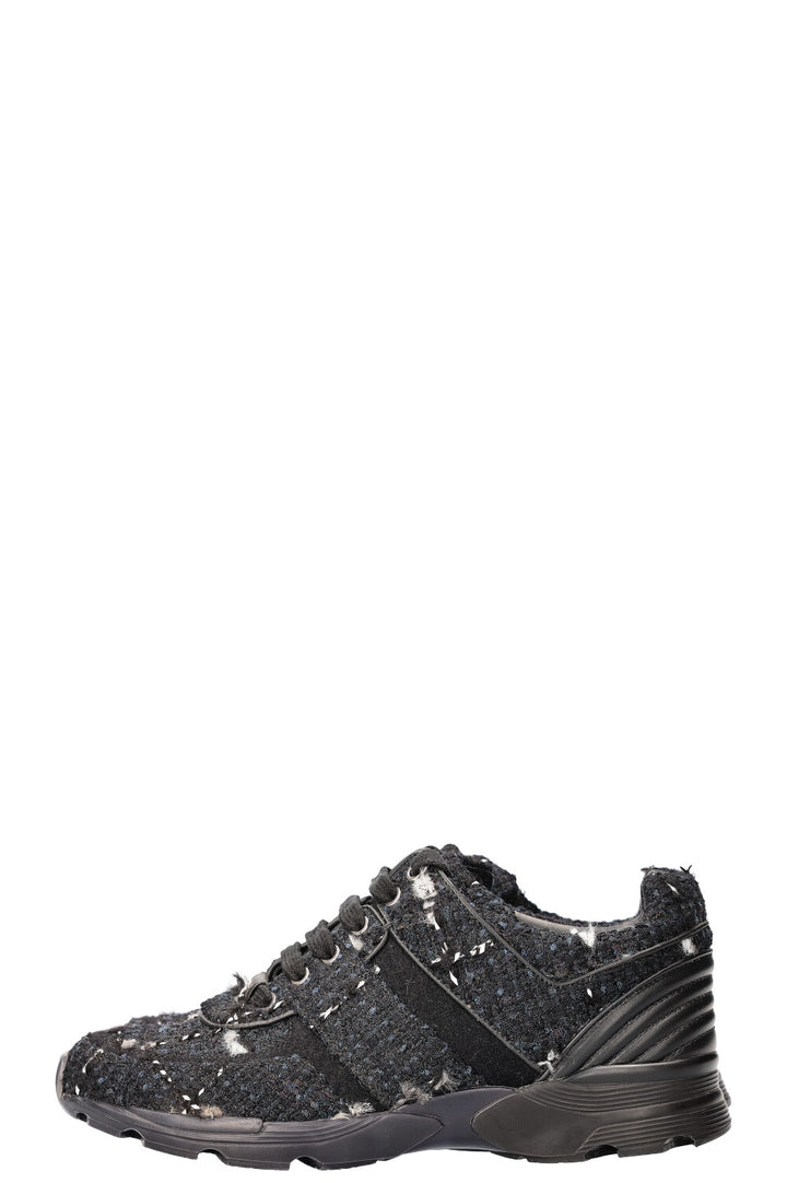 CHANEL Sneakers Tweed Black