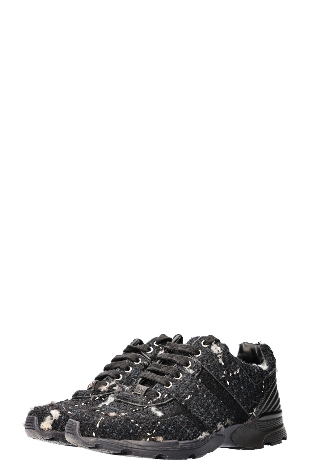 CHANEL Sneakers Tweed Black