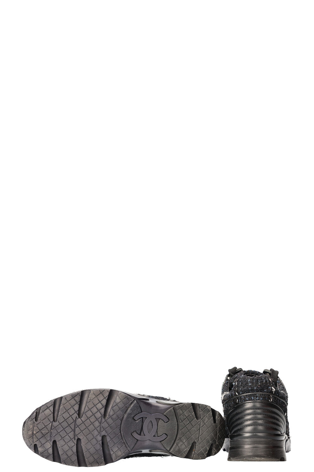 CHANEL Sneakers Tweed Black