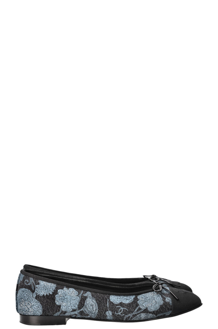 CHANEL Denim Ballet Flats