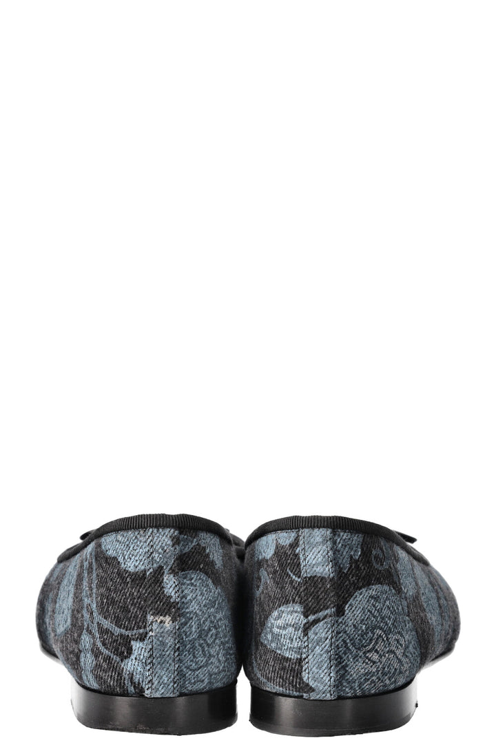 CHANEL Denim Ballet Flats