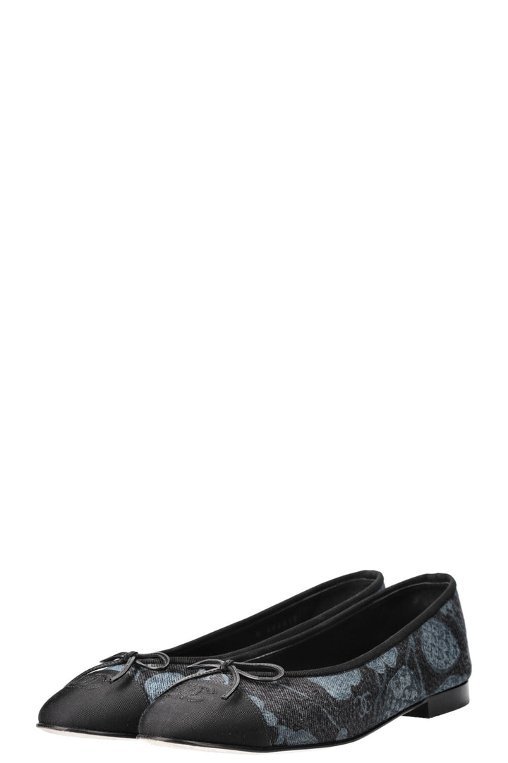 CHANEL Denim Ballet Flats