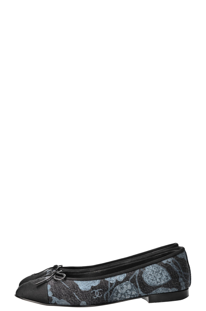 CHANEL Denim Ballet Flats