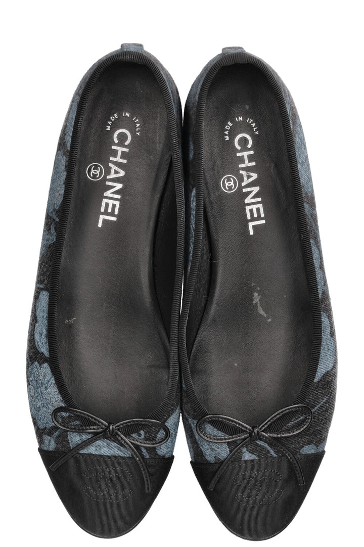 CHANEL Denim Ballet Flats
