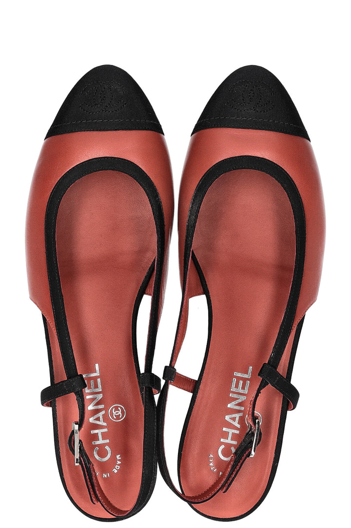 CHANEL Slingback Flats Brick