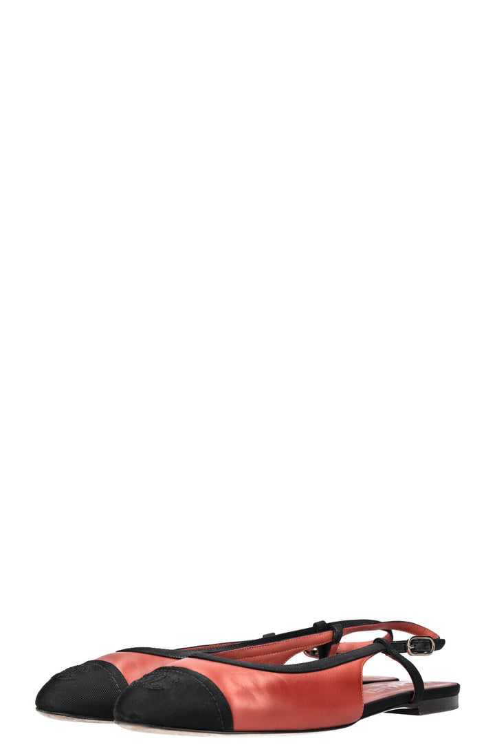 CHANEL Slingback Flats Brick