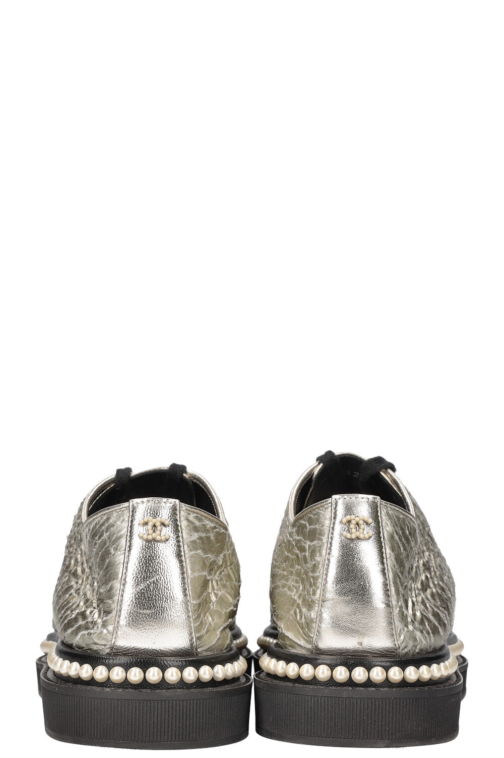 CHANEL Platform Lace-Up Flats