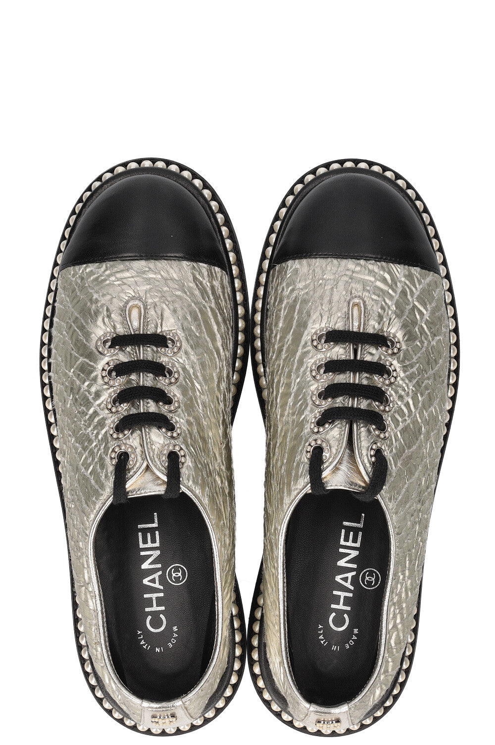 CHANEL Platform Lace-Up Flats