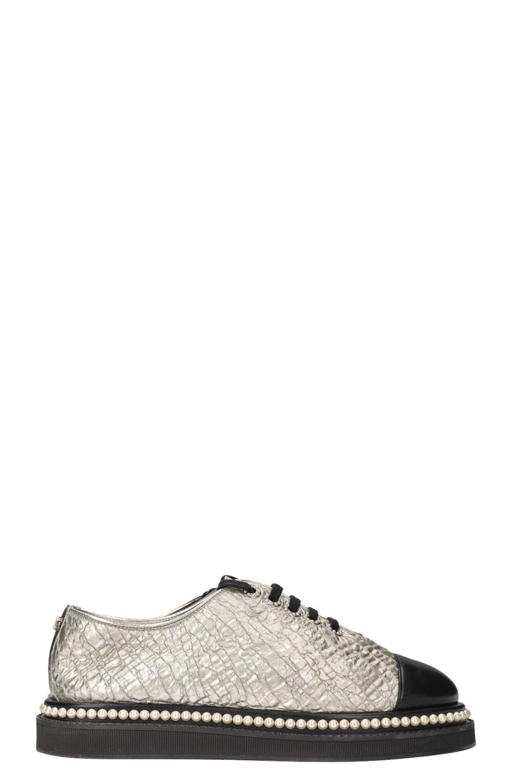 CHANEL Platform Lace-Up Flats