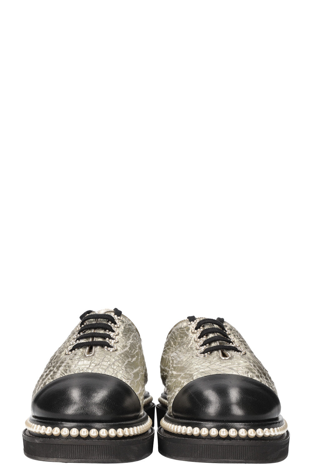 CHANEL Platform Lace-Up Flats