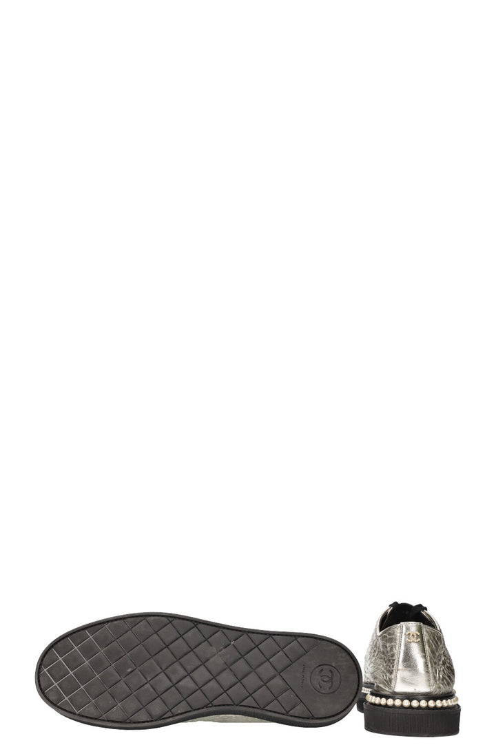 CHANEL Platform Lace-Up Flats