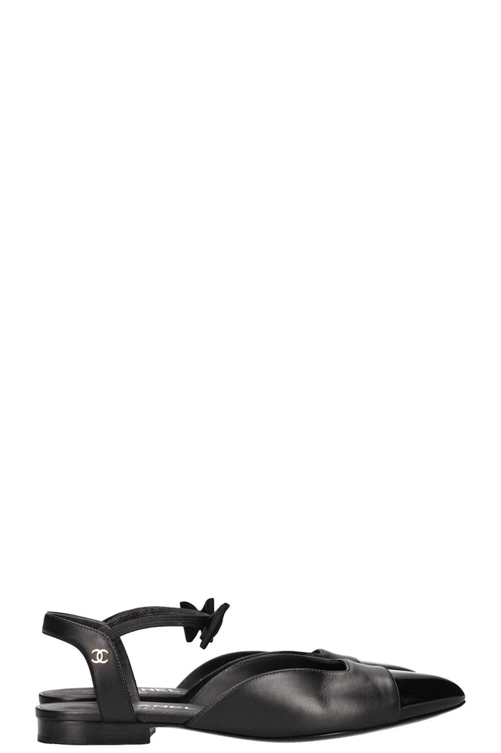 CHANEL Flats with Bow Black