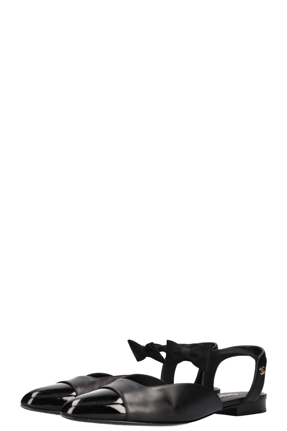 CHANEL Flats with Bow Black