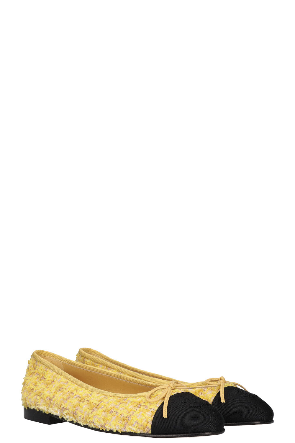 CHANEL Ballerina Flats Tweed Yellow – REAWAKE