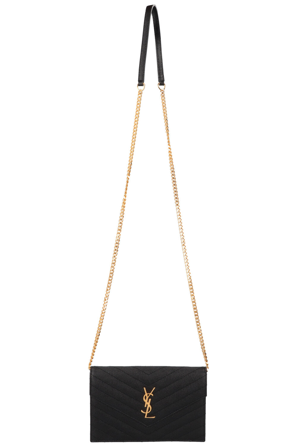 SAINT LAURENT Cassandre WOC Bag Leather Black