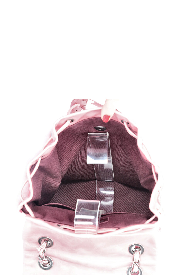 CHANEL Mountain Backpack Shearling Pink