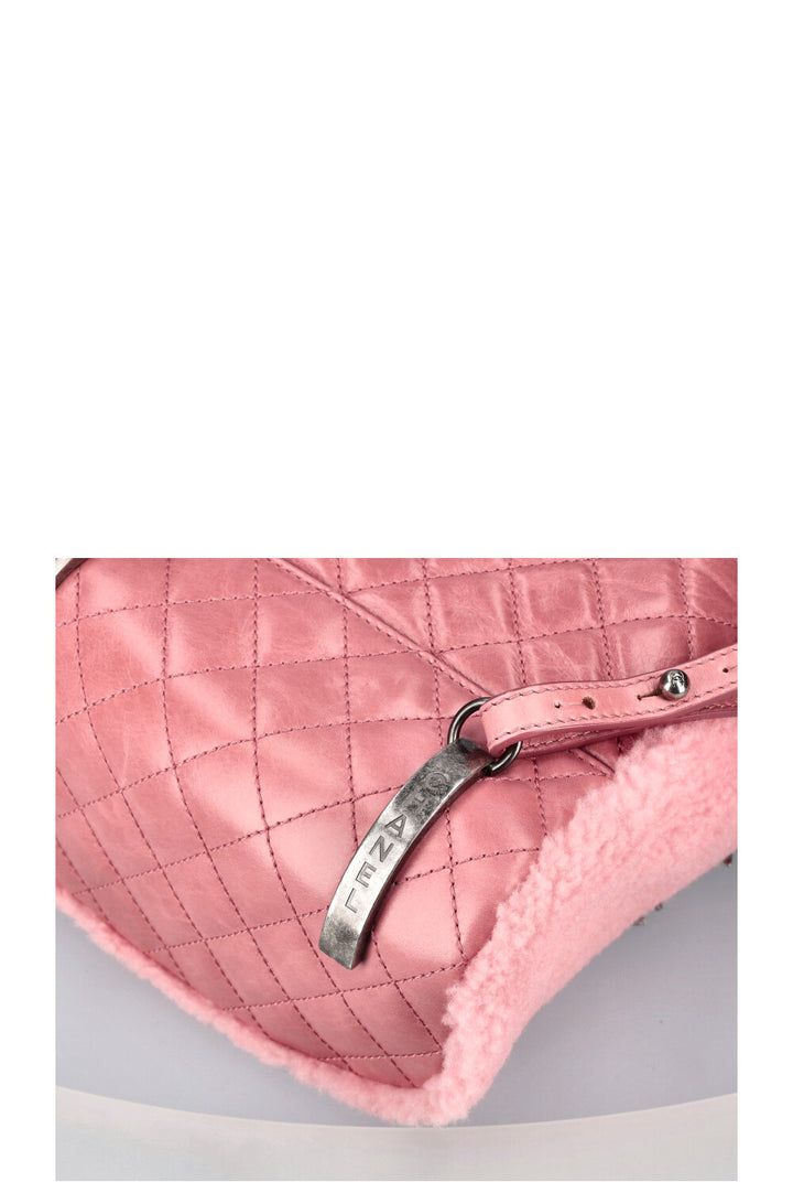 CHANEL Mountain Backpack Shearling Pink