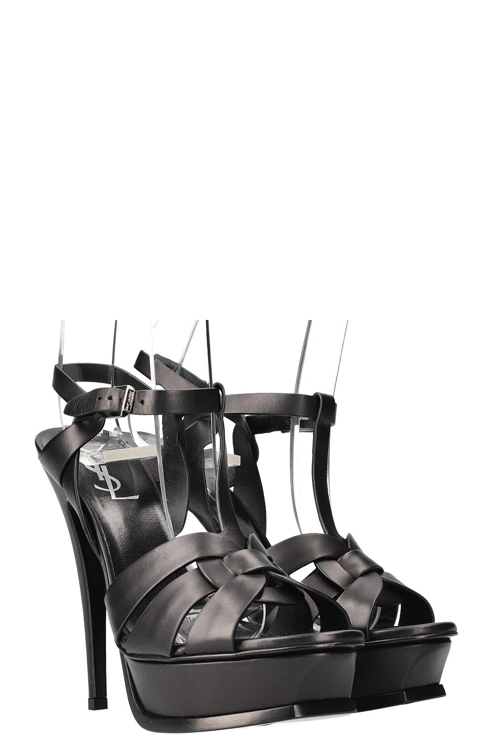 SAINT LAURENT Tribute Heels Black – REAWAKE - Main Image