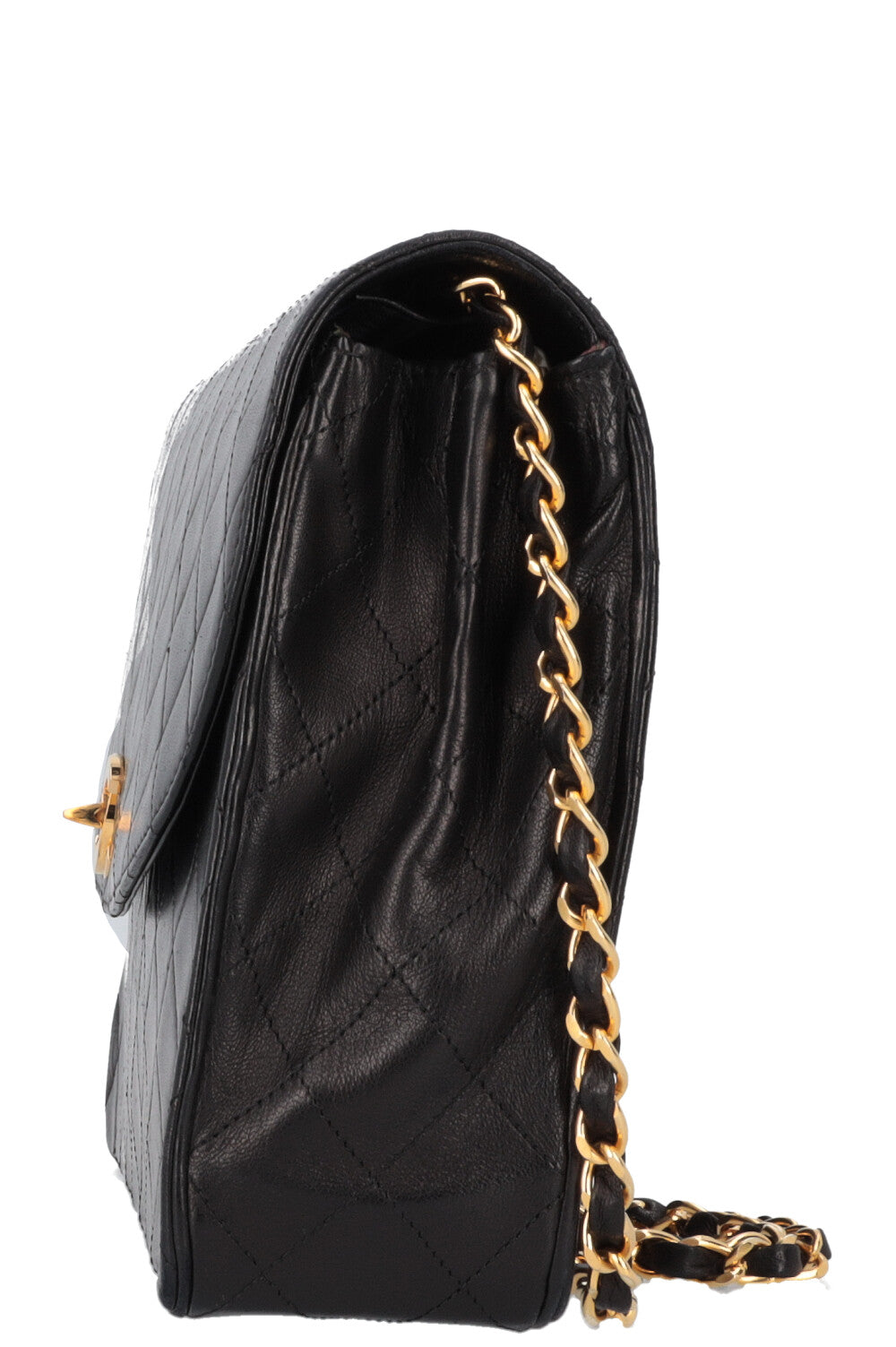 CHANEL Vintage Square Single Flap Bag Black