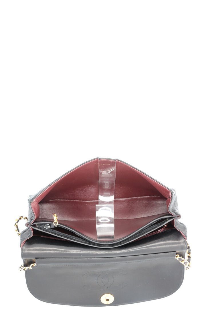 CHANEL Vintage Square Single Flap Bag Black