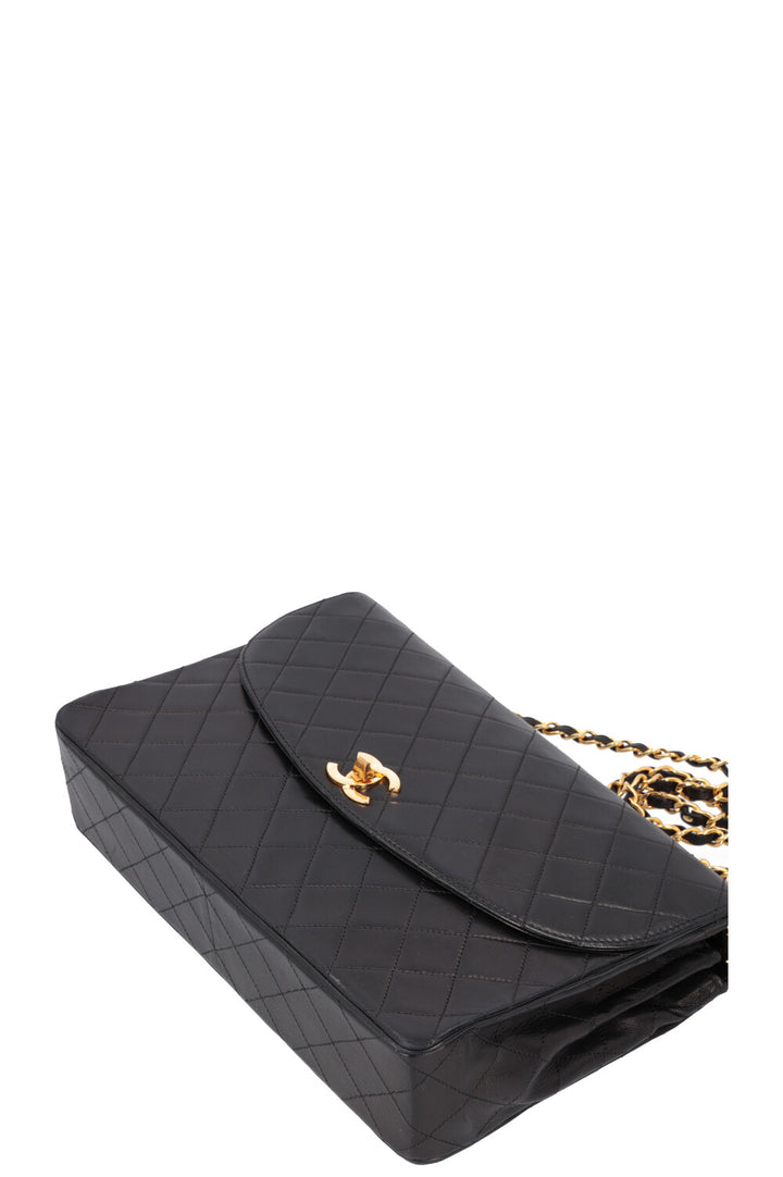 CHANEL Vintage Square Single Flap Bag Black