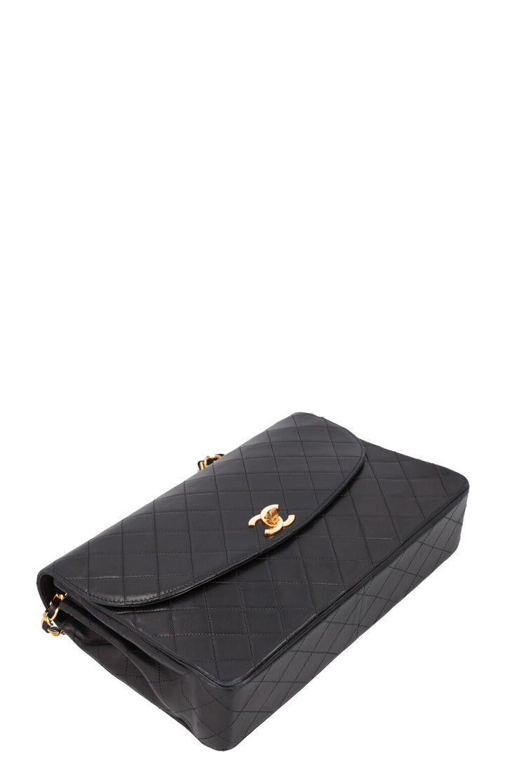 CHANEL Vintage Square Single Flap Bag Black