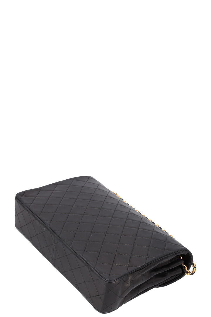 CHANEL Vintage Square Single Flap Bag Black