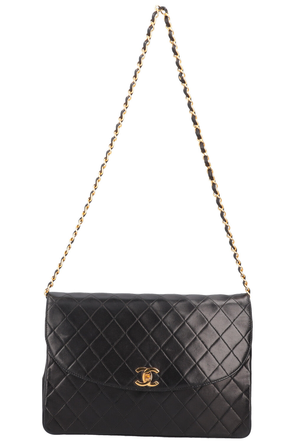CHANEL Vintage Square Single Flap Bag Black