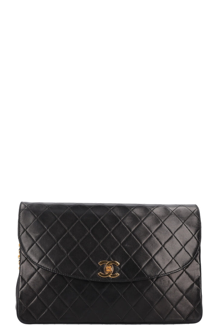 CHANEL Vintage Square Single Flap Bag Black