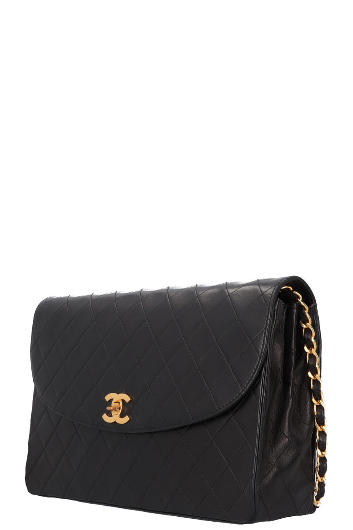 CHANEL Vintage Square Single Flap Bag Black