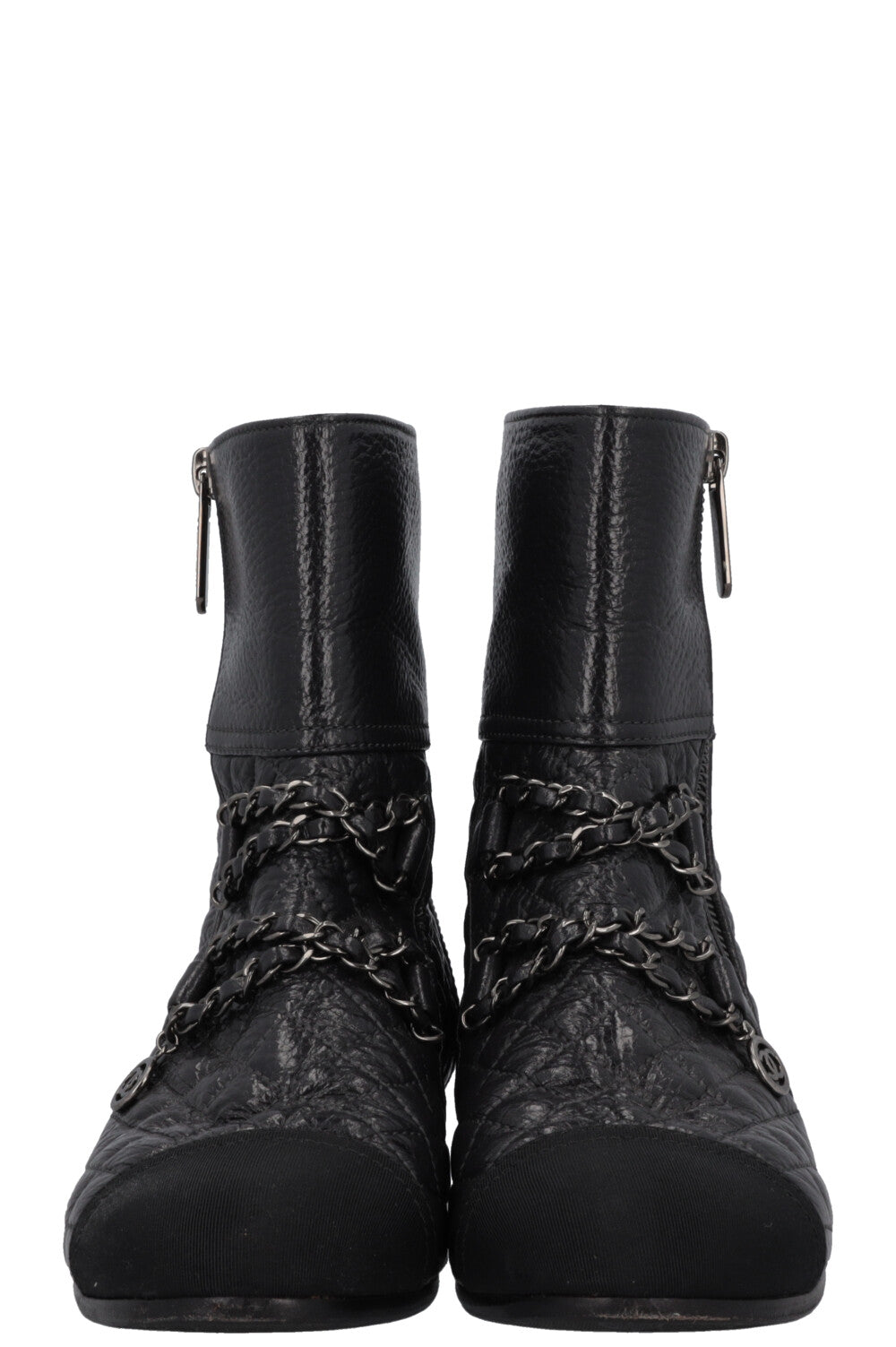 CHANEL 2018 Boots Quilted Leather Black