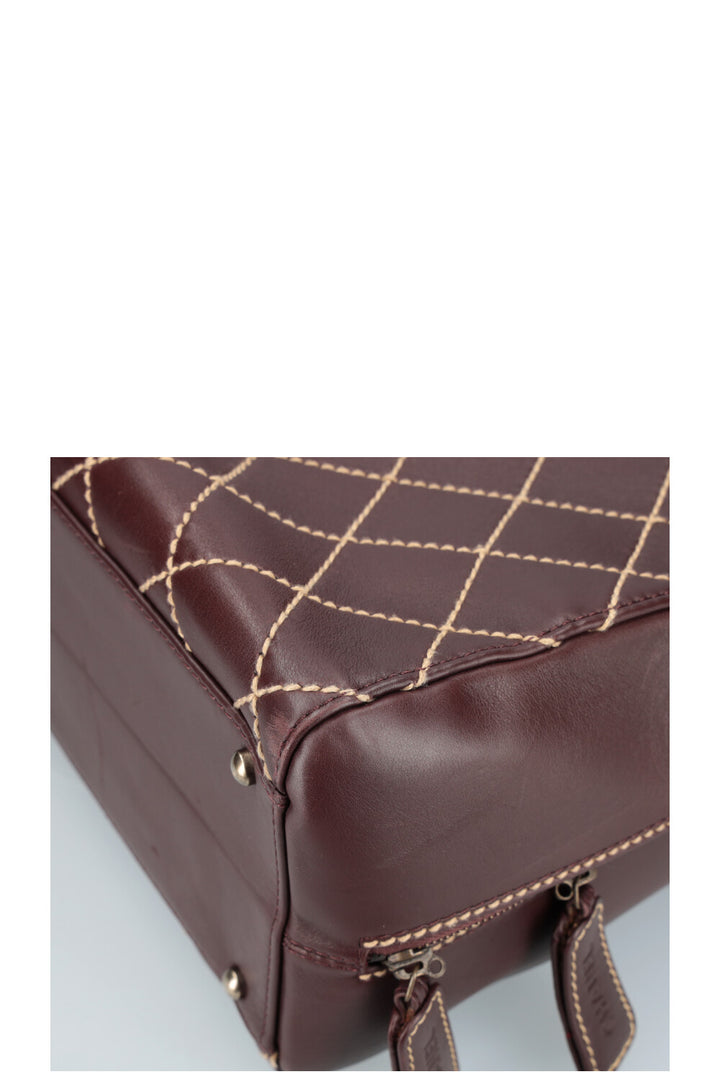CHANEL Diamond Stitch Bag Burgundy
