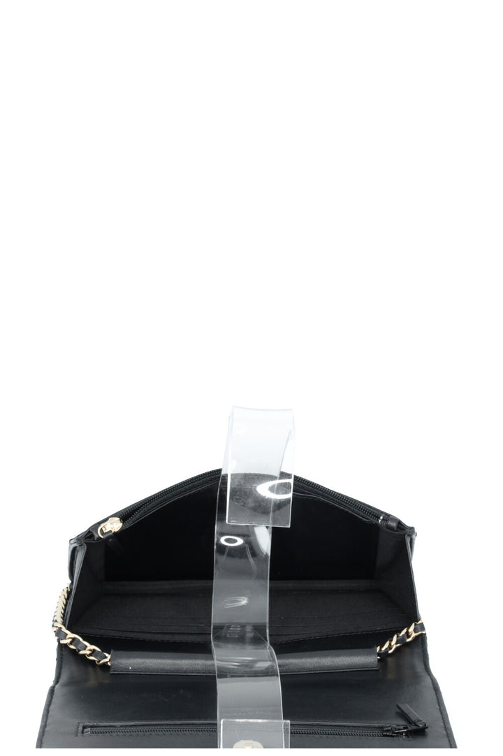 CHANEL Tassle WOC Quilted Leather Black