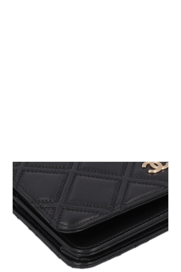 CHANEL Tassle WOC Quilted Leather Black