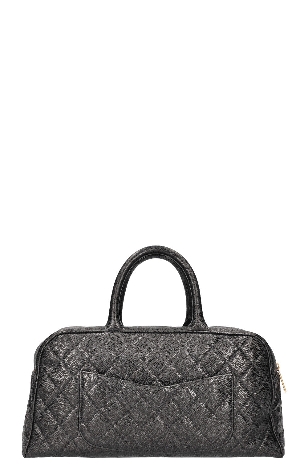 CHANEL Timeless CC Bowler Bag Quilted Caviar Leather Black