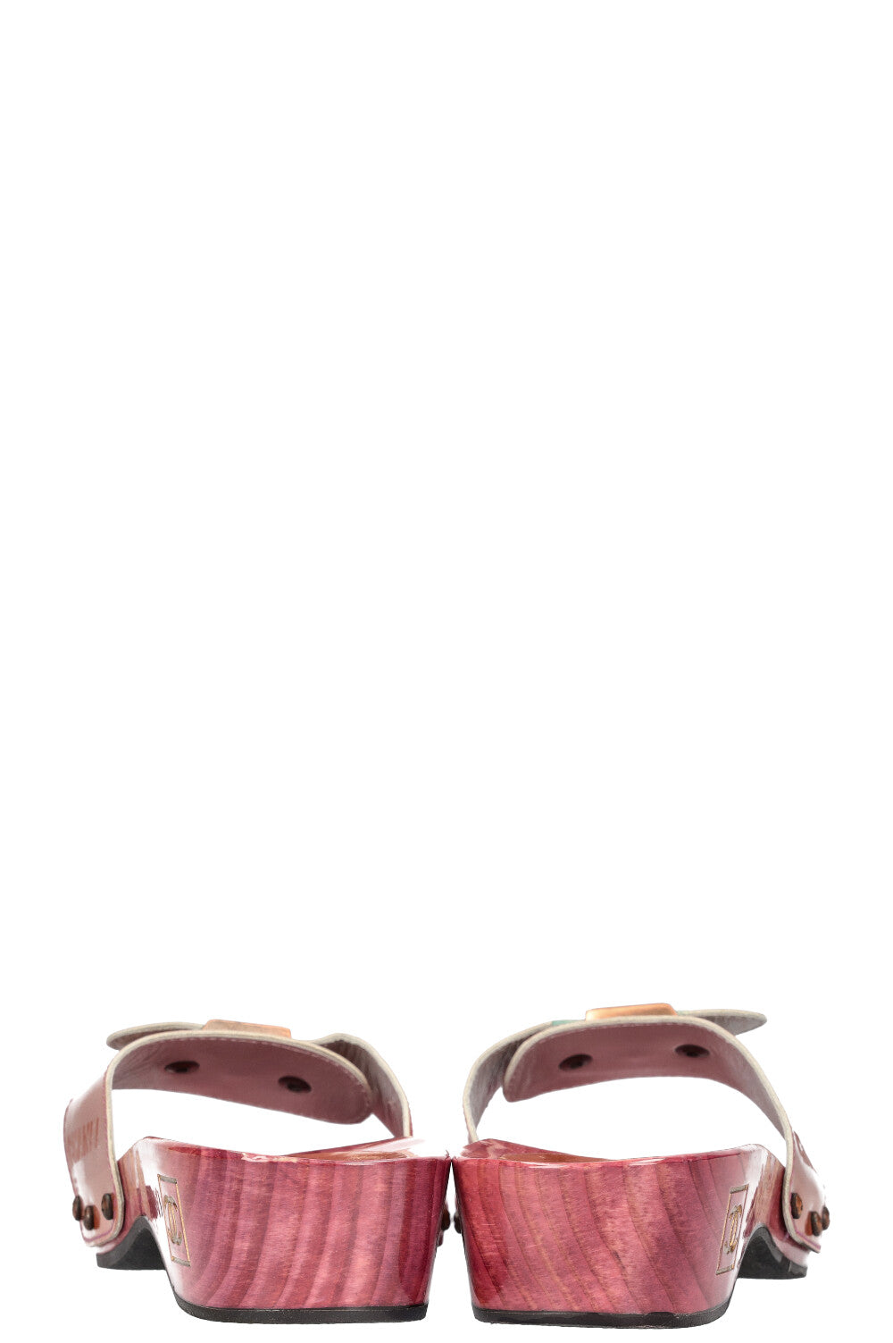 CHANEL Patent Leather Clogs Pink