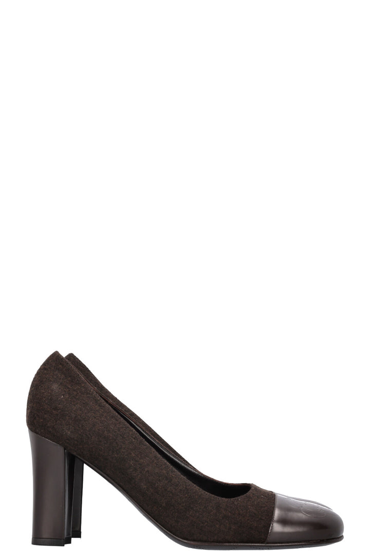CHANEL Heels Brown Camelia 03A