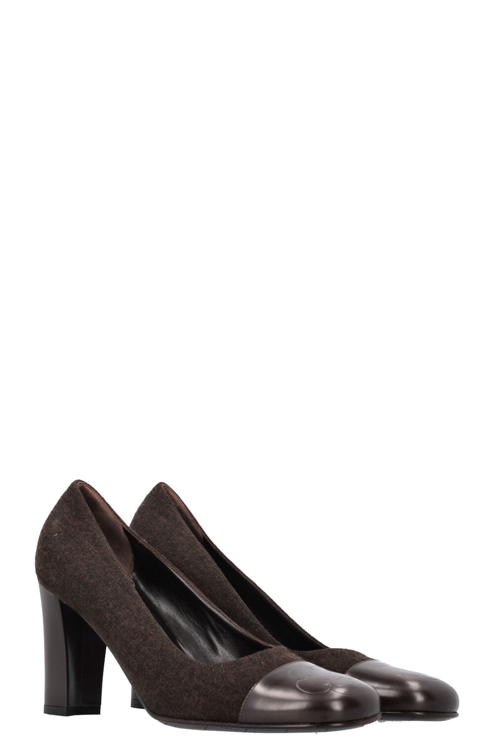 CHANEL Heels Brown Camelia 03A