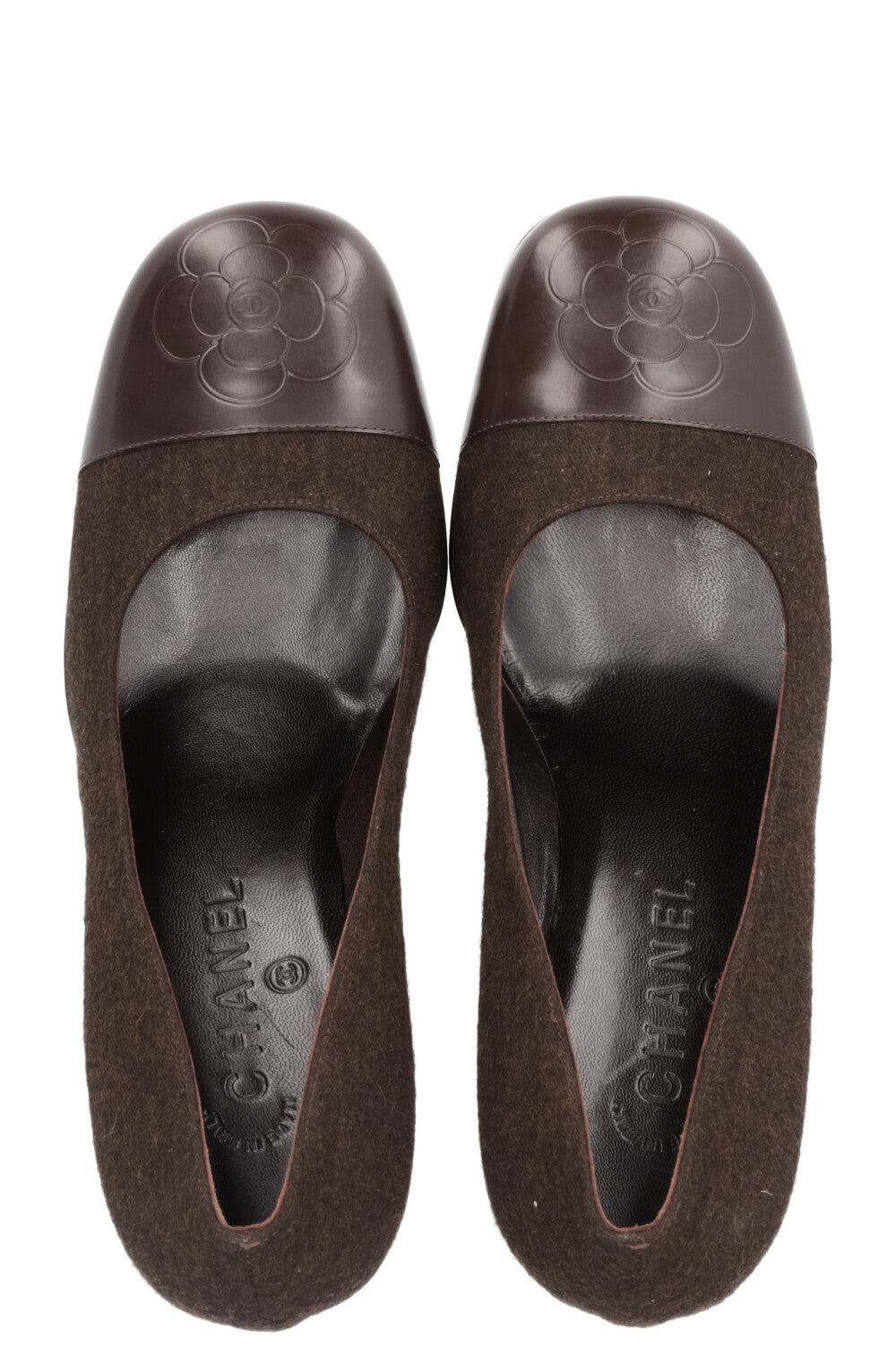 CHANEL Heels Brown Camelia 03A
